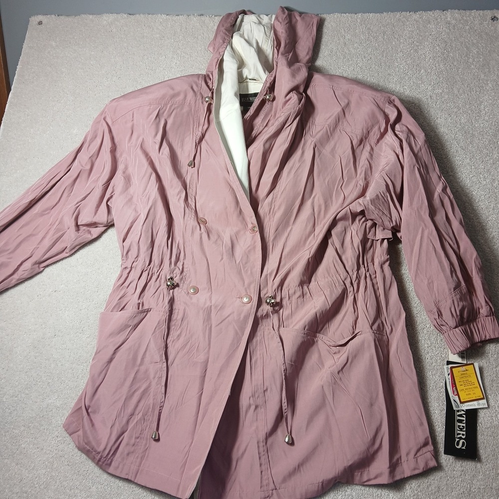 Bay Waters Womens Pink 2x Hooded Rain/Wind Jacket New With Tags Vintage